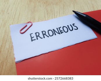 Erroneous writting on table background.