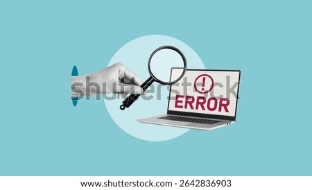 Error Network Problem Technology Software Alert. Crash of Operating System. Cyber Attack and System Outage