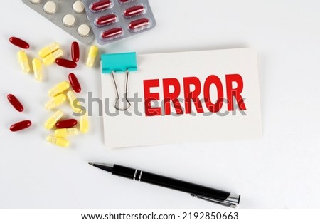 ERROR word made on a torn paper, medical concept background