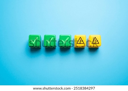 Errors and warnings. Unfinished tasks. Correct and incorrect answers. Failed the test. Point by point check. Mistake correction. Potential risks. Problem warning.