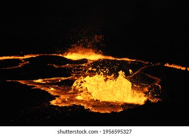 Erta Ale Shield Volcano Lava Lake In Ethiopia