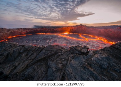 Ertale is the most active volcano of Ethiopia. This is one of the five famous volcanoes in the world that have a lava lake, as well as the only volcano in the world that has two lava lakes at once, 