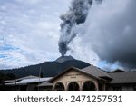 The eruption of Mount Lewotobi in East Flores Regency, Larantuka, Lewotobi volcano emits volcanic ash