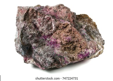 erythrite (cobalt bloom) from Schneeberg (Ore Mountains/ Germany) isolated on white background - Shutterstock ID 747224731