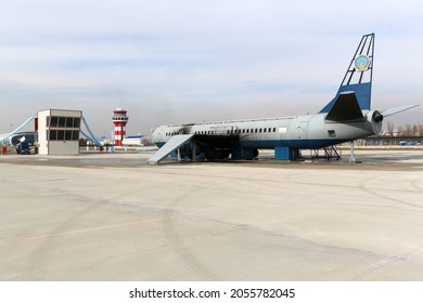 Erzincan,Turkey-December 28 2012:State Airports Authority Aircraft Fire Simulator At Erzincan Airport.