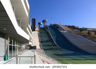 Erzurum,Turkey-October 29 2013:Ski Jumping Towers In Erzurum.