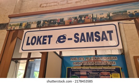 E-Samsat Locket For For Submission Of Motor Vehicle Documents. Samsat, Jakarta. 15 July 2022.
