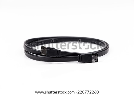 eSATA computer cable isolated on white background