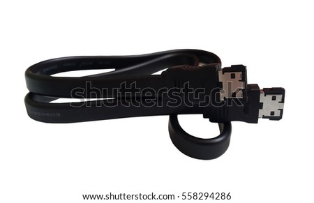 Esata computer cable isolated on white background