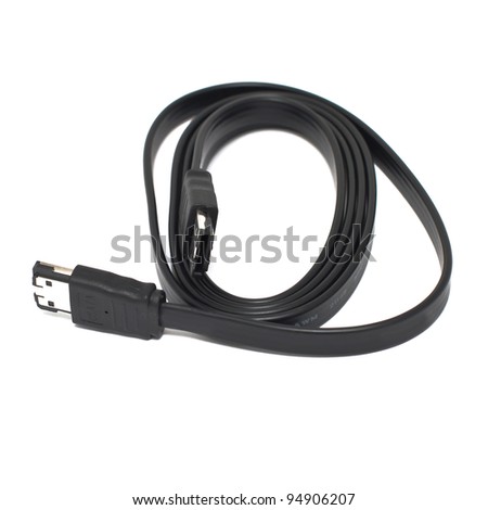 Esata computer cable isolated on white