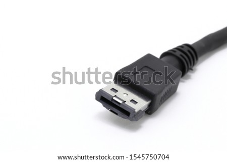 eSATA connector for computer external storage isolated on white background