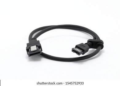 eSATA to eSATA with power cable adapter for computer external storage isolated on white background