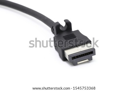 eSATA with power connector for computer external storage isolated on white background