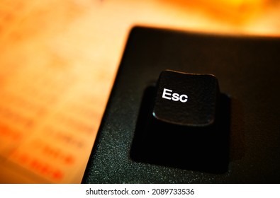 Esc key on English computer keyboard background