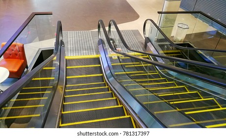 Escalator in the building