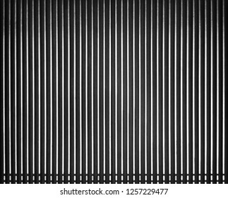 Escalator floor with copy space.Vertical pattern.striped metallic lines abstract background which has black and white.

