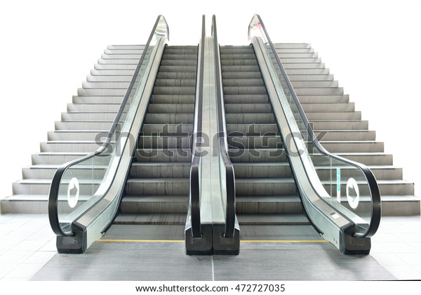 Escalator Isolated On White Background Front Stock Photo (Edit Now ...