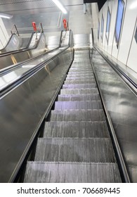 Escalator Stairs In Metro Station
