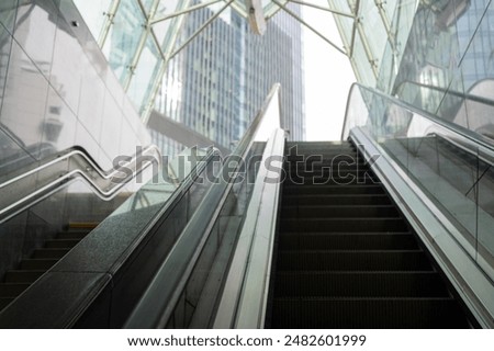 Escalator steps, moving staircase, empty metro elevator, electric stairway, metallic and ribbed textured moving stairs, escalator to success, future concept, industrial design, urban infrastructure