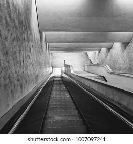 Escalator in train station.