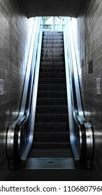 Escalator in a train station.