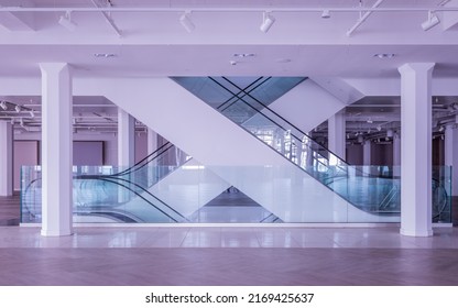 Escalators In An Empty Department Store