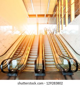 Escalators In An Office Building