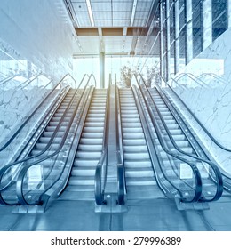 Escalators In An Office Building