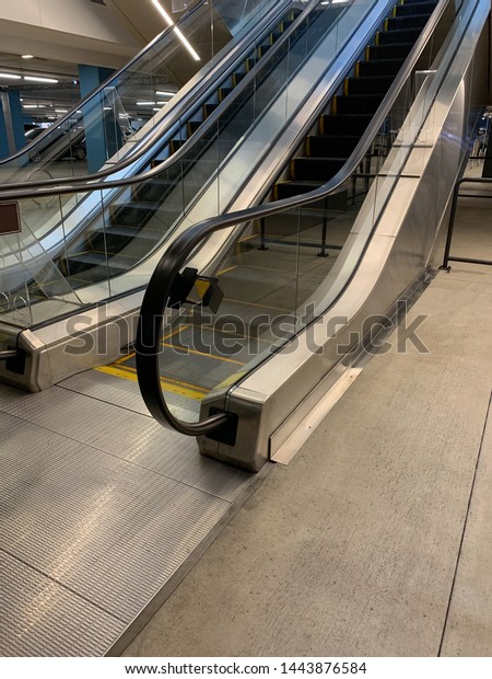 Escalators Shopping Center Go Down Parking Stock Photo (Edit Now ...