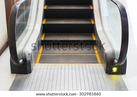 escalators stairway, arrow light for up
