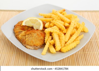 escalope and french fries