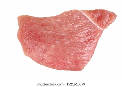 Escalope, raw meat isolated with white backgrund