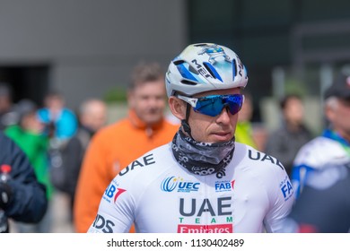 ESCHBORN, GERMANY - MAY 1st 2018: Alexander Kristoff (UAE Team Emirates) At Eschborn-Frankfurt Cycling Race