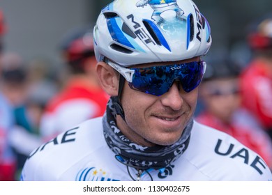 ESCHBORN, GERMANY - MAY 1st 2018: Alexander Kristoff (UAE Team Emirates) At Eschborn-Frankfurt Cycling Race