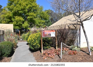 ESCONDIDO, CALIF - 9 FEB 2022: Sign At The Roar And Snore Camp Ground At The San Diego Zoo Safari Park, Where Guests Can Overnight In The Park.