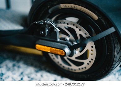 e-scooter, e scooter, scooter, wheel, brake, disc brake, scooter, e-scooter, e-mobility, electric scooter, mobile, environment, environmentally friendly, driving, future, rent, hire, loan - Powered by Shutterstock