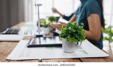 ESG data presentation with professionals analyzing digital trends
Engineers analyzing charts and discussing eco-friendly building project for sustainable development
- Powered by Shutterstock - Get 15% off with code: PIKWIZARD15
