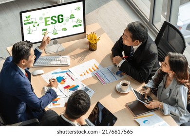 ESG environmental social governance policy for modish business to set a standard to achieve high ESG score - Powered by Shutterstock