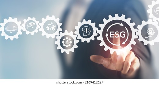 ESG Integration Concept. Positive Impact To Environmental, Social And Governance. Challenging ESG Goals. ESG Impact Investing. Ethical And Sustainable Investing. Enhance ESG Alignment Of Investments.