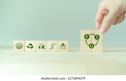 ESG integration concept. Positive impact to environmental, social and governance. Challenging ESG goals. ESG impact investing. Ethical and sustainable investing. Enhance ESG alignment of investments. - Shutterstock ID 2171894379
