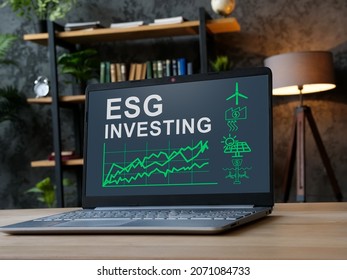 ESG Investing Results On The Laptop Screen.