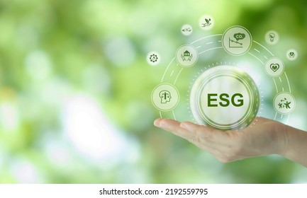 ESG And Sustainable Development Concept. Aim To Have A Positive Impact On The World While Also Making A Profit. Socially Responsible Investing, ESG Factors, Impact Investing, Sustainable Investing