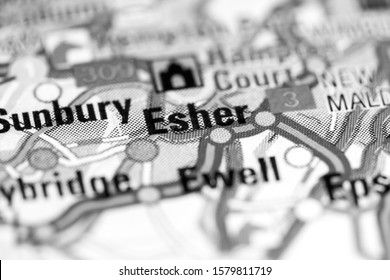 Esher. United Kingdom On A Map