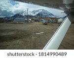 Eskimos village in Anaktuvuk Pass Alaska. View from airport.