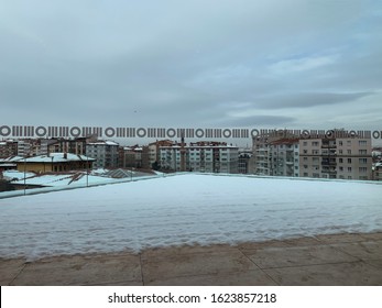 Eskisehir/ Turkey, 12 January 2020: Landmark Building ,Interior Of Eskisehir Odunpazari Modern Museum Building At Sunset Time In Turkey By Famous Architect Kengo Kuma