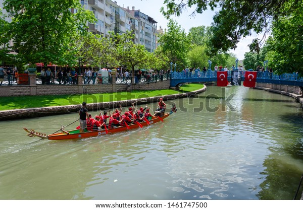 Eskisehir, TURKEY\
- May 19, 2019: Traditional canoe race ( \
