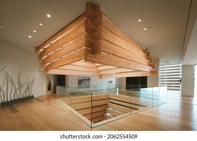 Eskisehir, Turkey, Oct. 2020 - Interior Of OMM Modern Museum, Designed By Kengo Kuma Architects