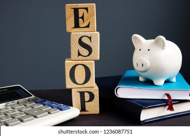 ESOP Employee Stock Ownership Plans. Cubes With Letters.