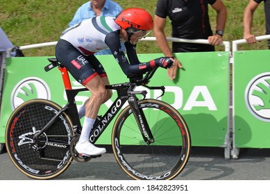 Espelette, France - July 28, 2018: Daniel Martin From UAE-Team Emirates