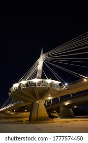 Esplanade Riel Footbridge at night Winnipeg 